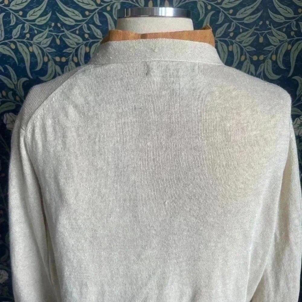 Lightweight Linen Knit Boyfriend Cardigan by Banana Republic - Picture 5 of 12